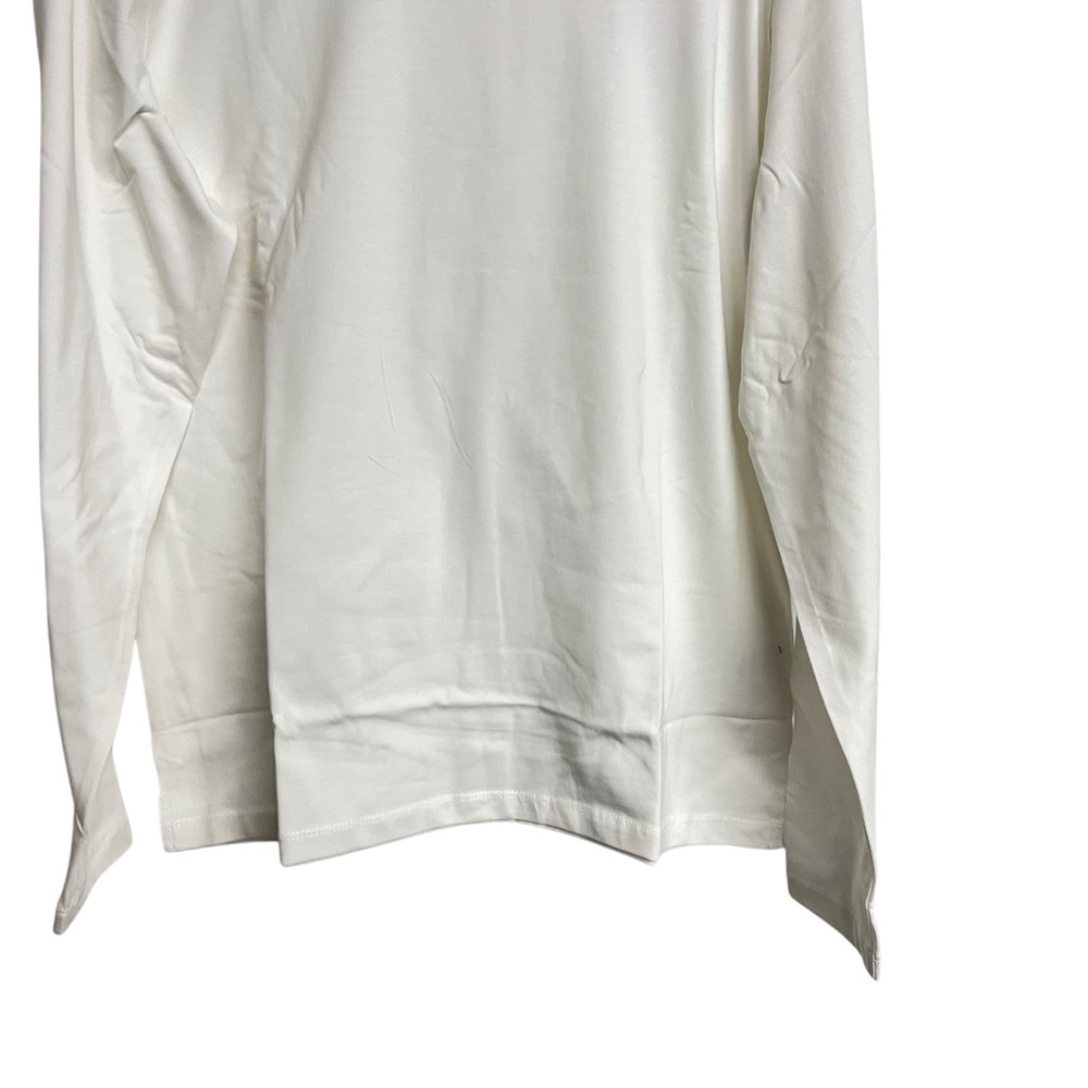 New Mens Enzo Liberti Mock Neck Long Sleeve T-shirt in‎ White - Picture 3 of 6